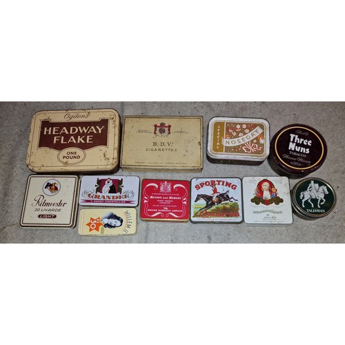 42 - Good bundle of assorted cigar, cigarette and tobacco tins