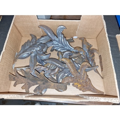 138 - Box of steel leaf shaped decals