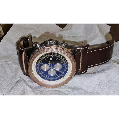 63 - Gents designer style watch with blue face