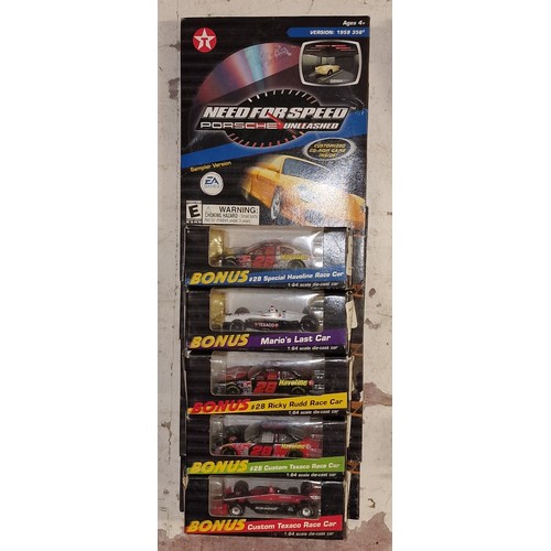 100 - 5 x new and carded Texaco Need for speed race cars