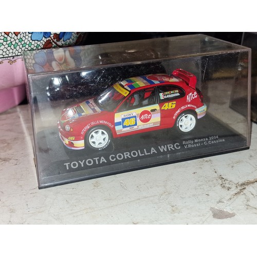 95 - Toyota Corolla WRC 1/43 rally car, as new in perspex case