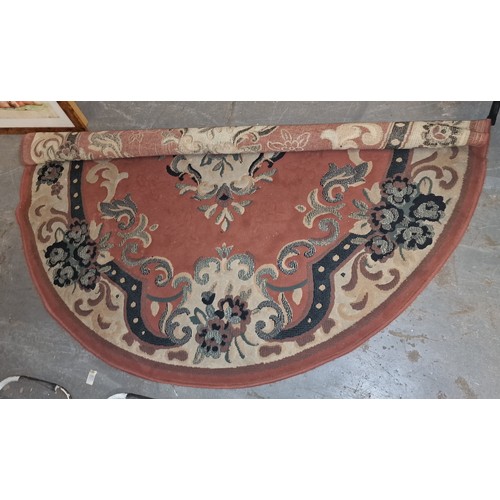 21 - 6 ft diameter vintage round Chinese patterned rug - benefit from a good clean