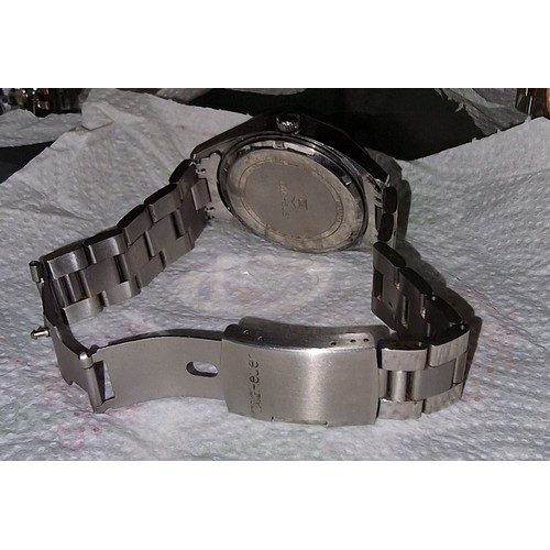 68 - Gents day date designer style watch with black face