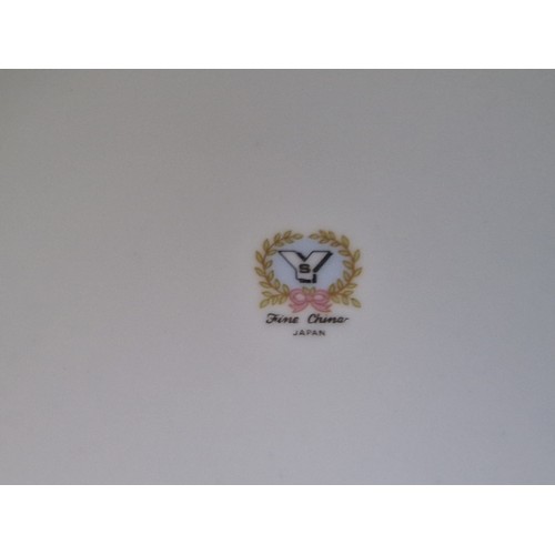 228 - YS fine china (Japan) mid-century teapot, bowl with fixed drip plate, tureen and graduated chargers