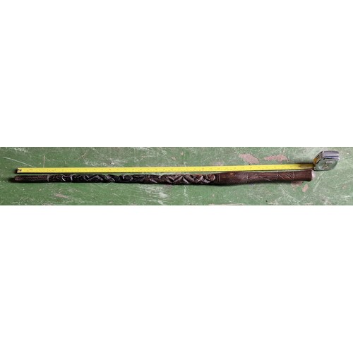 12 - 95 cm long carved African hard wood stick