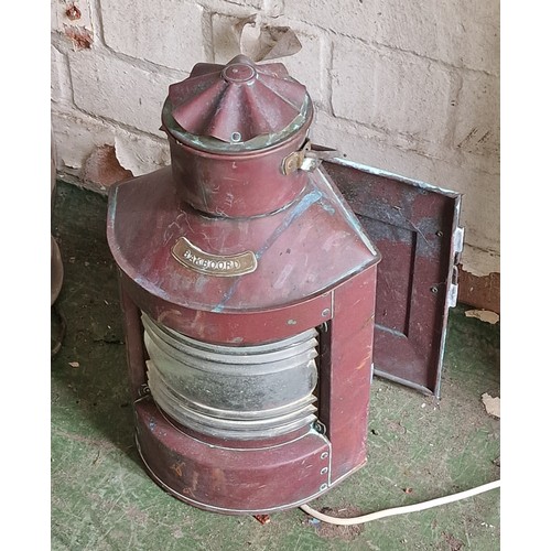 2 - Vintage Bakboord continental ships lamp