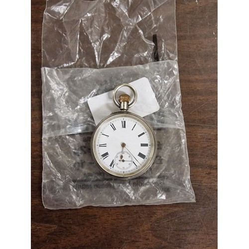 74 - Vintage W. Bruffard & Son Eastbourne silver Roman numeral pocket watch in working order