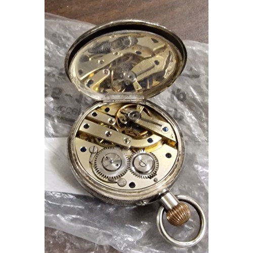 74 - Vintage W. Bruffard & Son Eastbourne silver Roman numeral pocket watch in working order