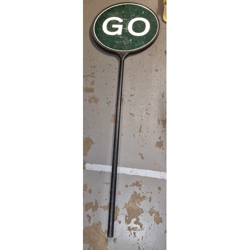 90 - Plastic stop/go double sided traffic control lollypop sign