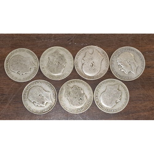 75 - 7 x assorted circulated silver coins