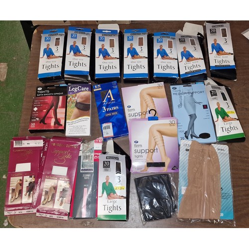 300 - Job lot of assorted multi packs of tights and support tights etc