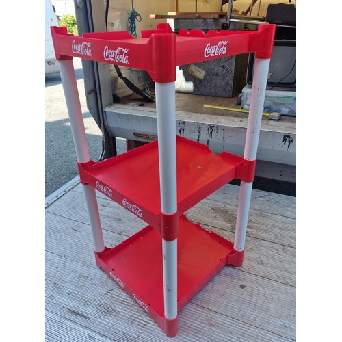 119 - 48 x 46 cm collapsible retro Coca Cola 3 tier tray stand - all trays have damage on sides