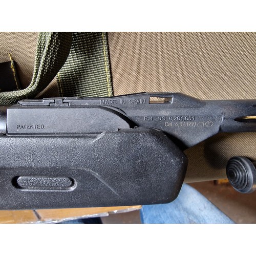 48 - Gamo .177 air rifle with bipod rest and BSA 4 x 32 scope in BSA canvas carry case