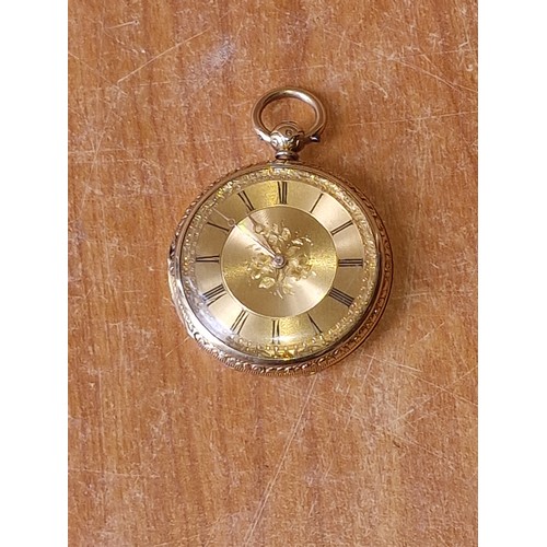 85 - 18 ct gold cased pocket watch, Harrison Liverpool no' 29469, in very clean condition but no key. 185... 