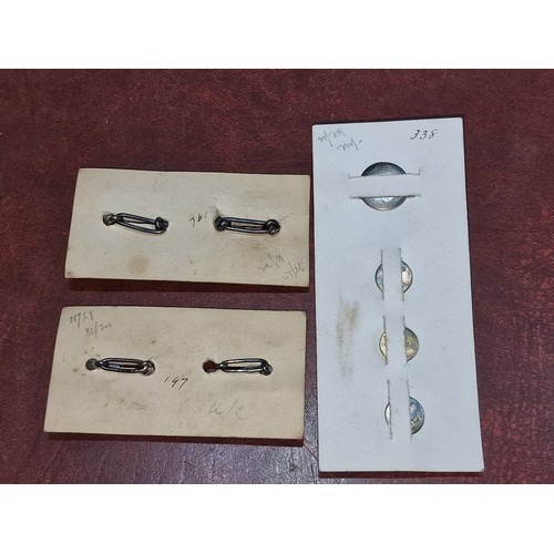 84 - 3 x still carded old stock, sterling silver gents cufflinks and studs