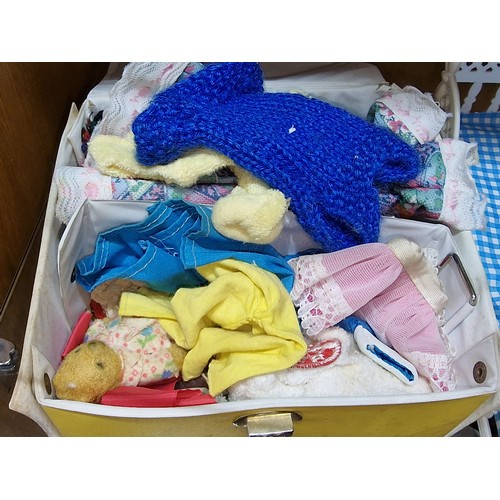 21 - Bundle of assorted dolls house furniture and accessories plus  some dolls and dolls clothes