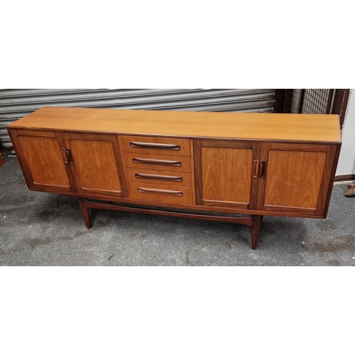 144 - Very clean retro G Plan 7 ft 'Long John' teak sideboard