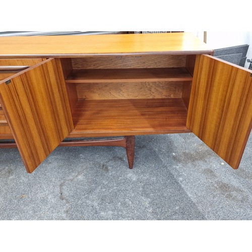 144 - Very clean retro G Plan 7 ft 'Long John' teak sideboard