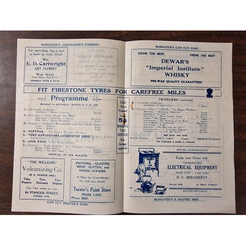 102 - 2 x 1929 South African theatre variety show programmes and 1929 Durban tourism leaflet