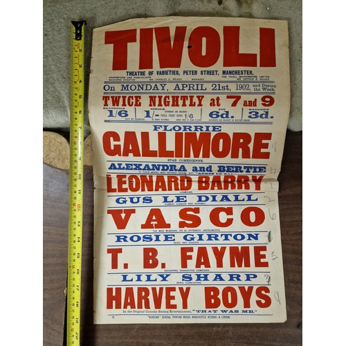 138 - 1902 Tivoli Theatre Manchester variety show poster