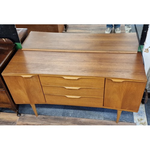 125 - 131 x 45 x 119 cm retro teak Austin Suite Consular sideboard with mirror