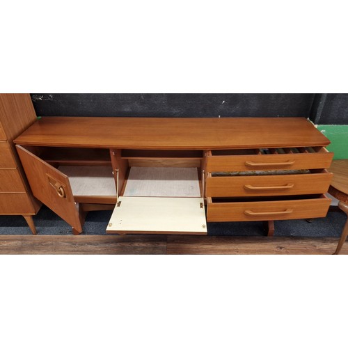 239 - 184 x 48 x 75 cm retro teak Beautility 3 drawer sideboard