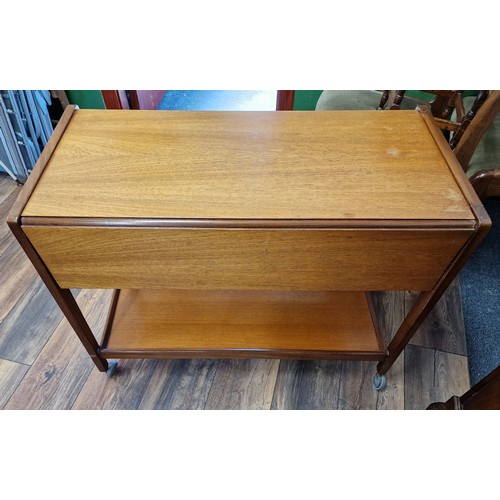 90 - Retro teak drop leaf serving trolley