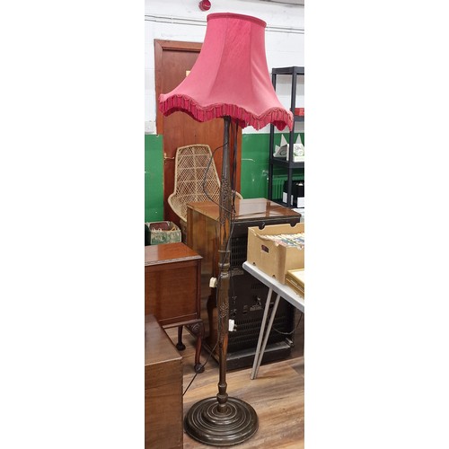 188 - Henderson & Co Kowloon, art carved standard lamp