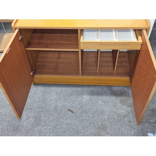 192 - 91.5 x 39 x 63 cm retro teak Schreiber record cabinet