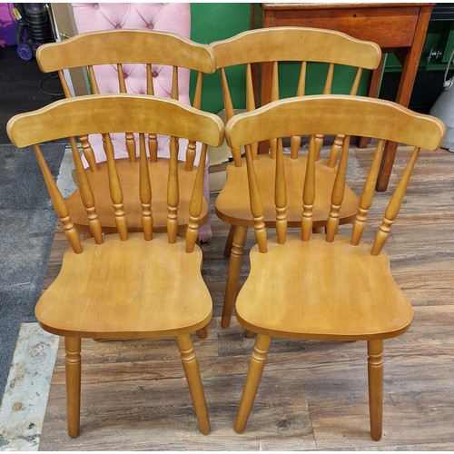 100 - Set of 4 x spindle back farmhouse style dining chairs