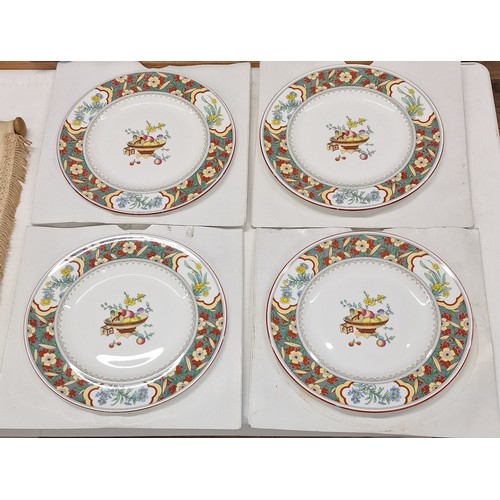 113 - Set of 4 x 27cm diameter Minton Oriental Blossom pattern dinner plates