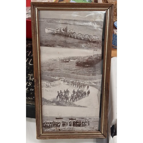 167 - Framed set of 4 x Boer War black and white hand taken photographs