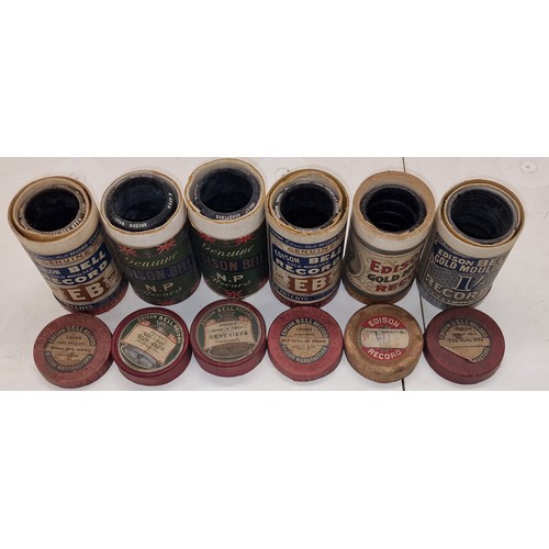 74 - 6 x assorted Edison Bell phonograph cylinder records