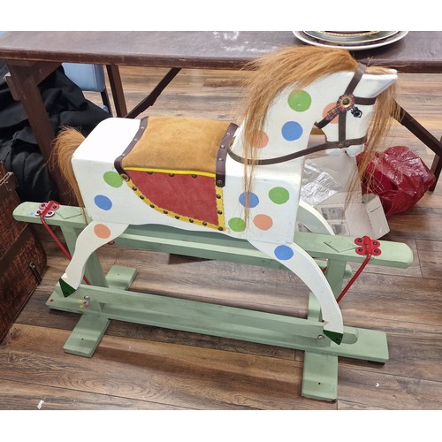177 - Old childs wooden rocking horse in VG condition