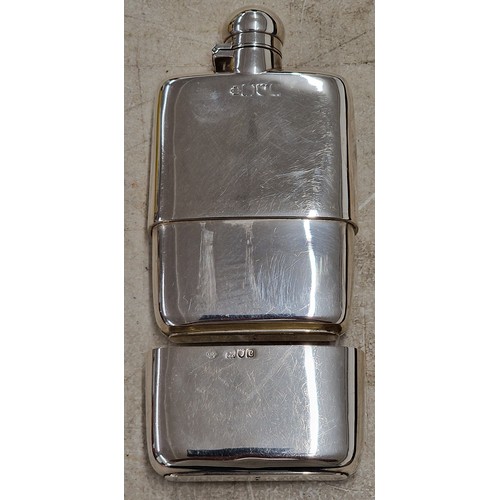 5 - Clean London 1898 hallmarked silver hip/pocket flask - 121 gm