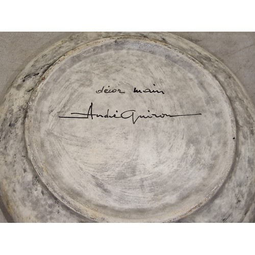 116 - 20 cm diameter Andre Quiron France, cave art dish