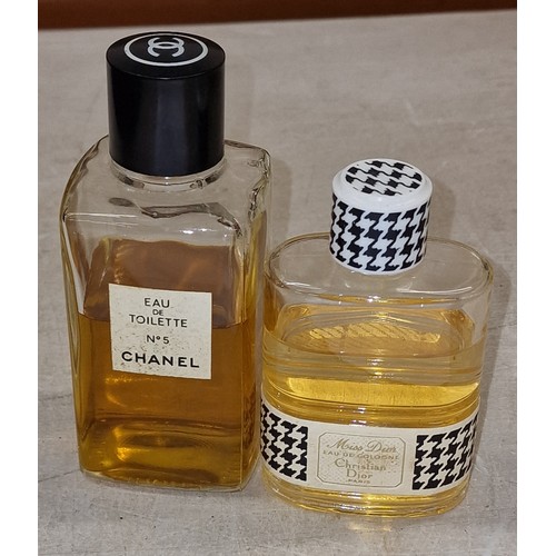 153 - Approximately 2/3 full Chanel no'5 eau de toilette & 3/4 full Miss Dior eau de cologne