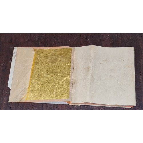 196 - Vintage John Line & Son full book of gold leaf paper