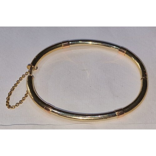 324 - 375 hallmarked two colour gold bangle - 7.2 gm