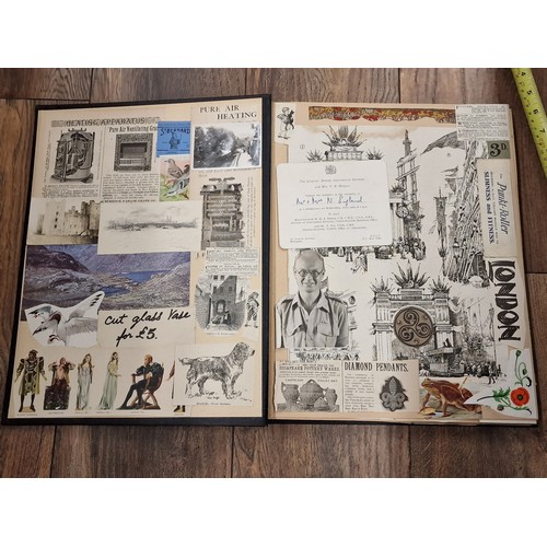 81 - Large and interesting vintage scrap book full of assorted newspaper and magazine cuttings, photograp... 