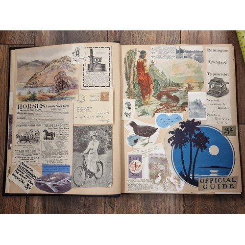 81 - Large and interesting vintage scrap book full of assorted newspaper and magazine cuttings, photograp... 