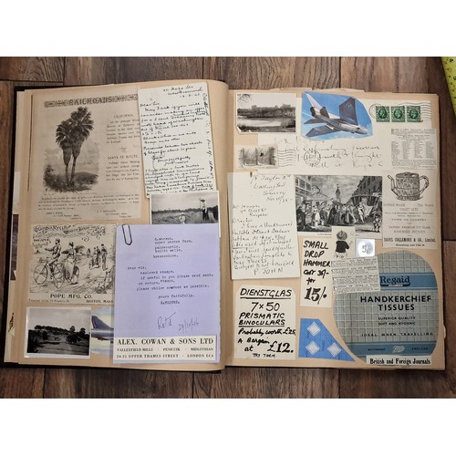 81 - Large and interesting vintage scrap book full of assorted newspaper and magazine cuttings, photograp... 