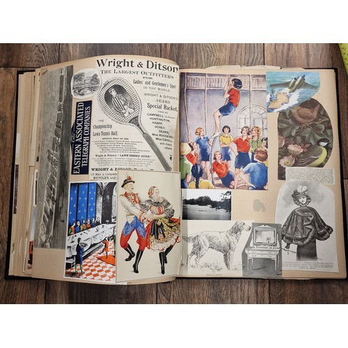 81 - Large and interesting vintage scrap book full of assorted newspaper and magazine cuttings, photograp... 