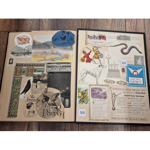 81 - Large and interesting vintage scrap book full of assorted newspaper and magazine cuttings, photograp... 