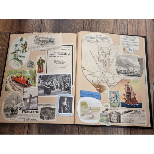 81 - Large and interesting vintage scrap book full of assorted newspaper and magazine cuttings, photograp... 