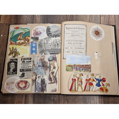 81 - Large and interesting vintage scrap book full of assorted newspaper and magazine cuttings, photograp... 