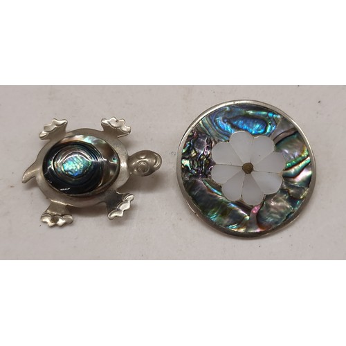 339 - 2 x Mexican silver brooches