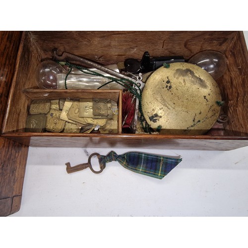 17 - Vintage dentists apothecary set in lockable case with key present