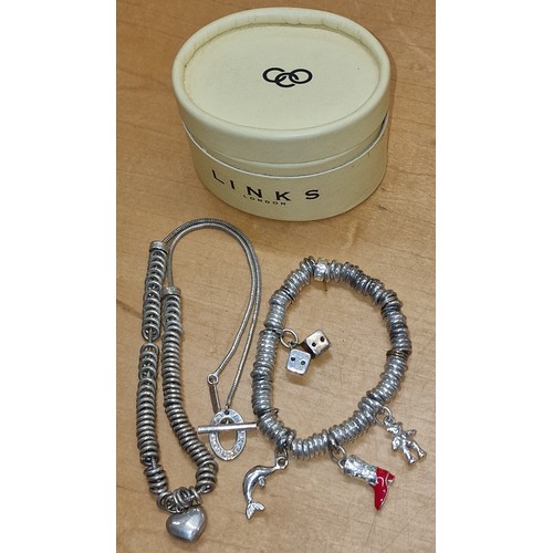 380 - Links of London necklace and bracelet with charms