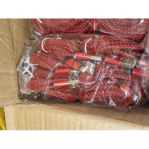 61 - Wholesale box of 460 red 2 metre new Iphone lightning charging cables